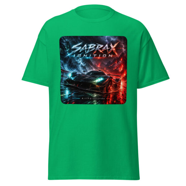 unisex-classic-tee-irish-green-front-6aac7e6c52ae7.jpg SABRAX IGNITION Automotive Graphic Unisex T-Shirt | AillForSounds Energy