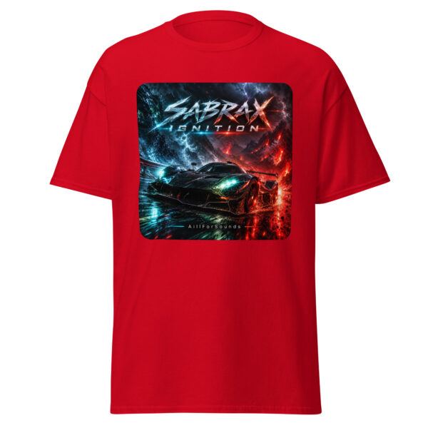 unisex-classic-tee-red-front-6aac7e6c52bbe.jpg SABRAX IGNITION Automotive Graphic Unisex T-Shirt | AillForSounds Energy